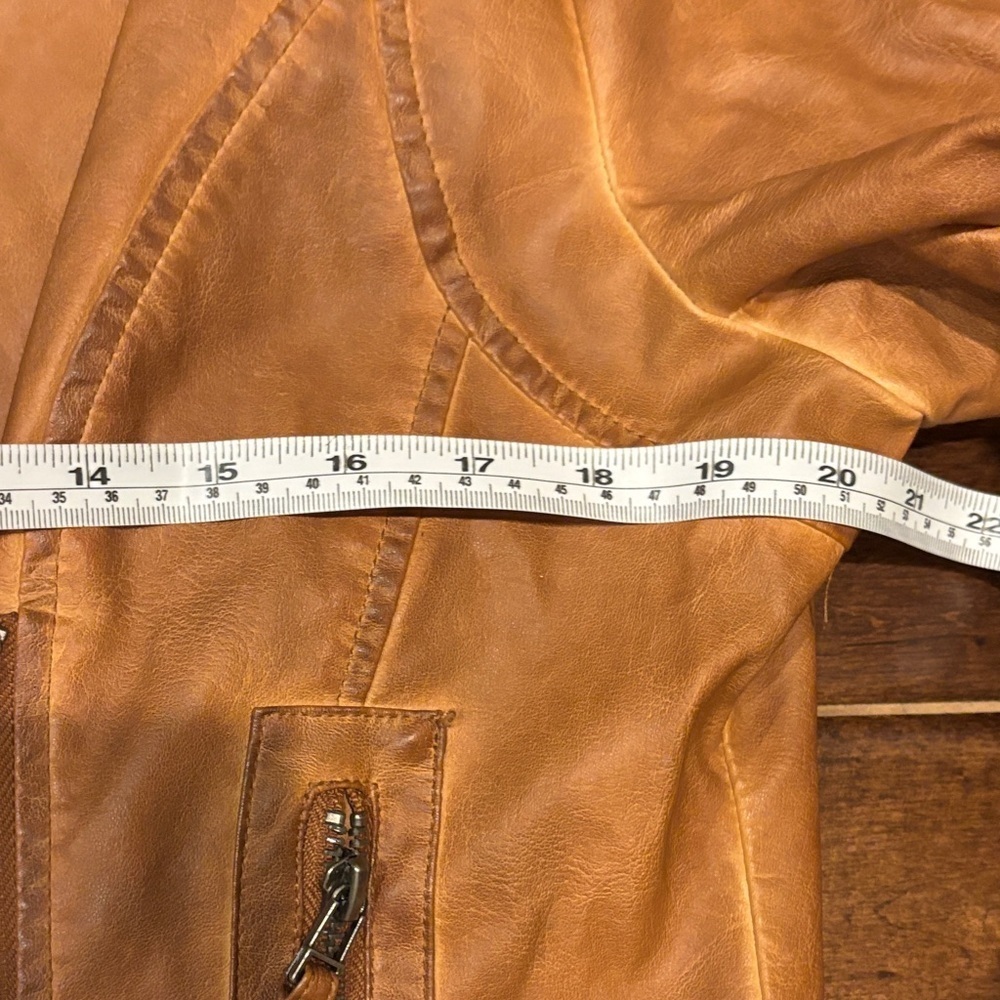 Max Studio Tan Faux Leather Jacket - Picture 6 of 8